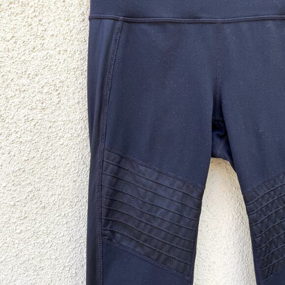 Athleta Hi Rise Powerful Gleam Tight Moto Leggings S Black - Picture 4 of 10